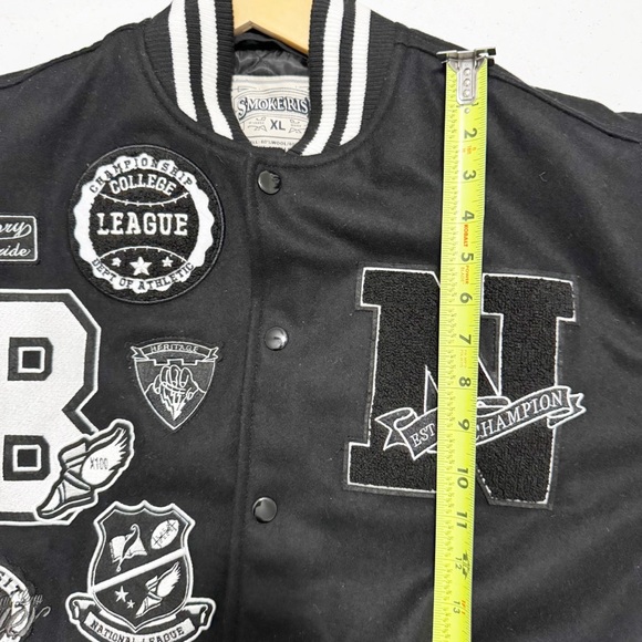 Smoke Rise Black Varsity Jacket XL - Picture 8 of 12